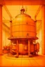 Placeholder: An orange robotic factory painted by Leonardo da Vinci