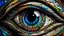 Placeholder: Egyptian eye of Horus abstract cyber realistic hieroglyphics details colorful