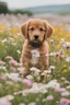 Placeholder: puppy in a field of flowers