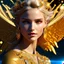 Placeholder: face,angel, man, woman blondie, smile, beautiful place,amazing, cosmic, colors, planet, gold,Flower, realistic, photo real, stars night, detailed, high contrast, 8k high definition, unreal engine 5, extremely sharp detail, light effect, light background