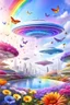 Placeholder: colors, very beautiful, flowers garden,rainbow, cité très futuriste ultra moderne, ufos rainbow, ufos fleet, intergalactic, birds, butterfly