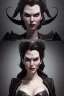 Placeholder: Lene Nystrøm as evil queen in black leather, busty, cleavage, voluptuous, angry, stern look. character design by cory loftis, fenghua zhong, ryohei hase, ismail inceoglu and ruan jia. unreal engine 5, artistic lighting, highly detailed, photorealistic, fantasy