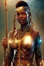 Placeholder: A photo taken from an african village "justice league", <character or scene>, kente, cinematic lighting --v 4 --q 2