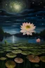 Placeholder: Lotus rose in the painting Starry Night