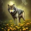 Placeholder: a wolf standing among flowers, sunlit, flickering light, stunning, beautiful, sharp, crisp, 8k resolution, centered, high-quality, ultrafine-detail, digital art, detailed matte, volumetric lighting, illustration, 3D octane render, brian froud, howard lyon, ben goossens, George Grie, alphonse mucha