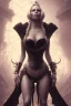 Placeholder: Pamela Anderson as evil queen in black leather, leather, busty, cleavage, angry, stern look. character design by cory loftis, fenghua zhong, ryohei hase, ismail inceoglu and ruan jia. unreal engine 5, artistic lighting, highly detailed, photorealistic, fantasy