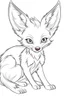 Placeholder: outline art for Fawn (Fox) coloring pages with sitch, white background, Sketch style, full body, only use outline, toddlers style, clean line art, white background, no shadows and clear and well outlined.