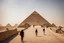 Placeholder: tourist walkway with the pyramids