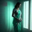 Placeholder: full body photo of a girl in saree in dark room with neon light ,hyperrealistic,detailed,8k,cinematic