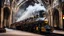 Placeholder: steampunk steam train inside a vast cathedral, award-winning colour photograph