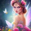 Placeholder: bright fairy, beautiful portrait, flowery landscape