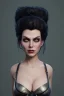 Placeholder: Lene Nystrøm as evil queen in black leather, busty, cleavage, voluptuous, angry, stern look. character design by cory loftis, fenghua zhong, ryohei hase, ismail inceoglu and ruan jia. unreal engine 5, artistic lighting, highly detailed, photorealistic, fantasy