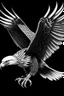 Placeholder: coloring pages for kids, black background, high resolution, 3d render, minimal bold colors of an eagle landing, illustration, poster, photo, painting. cartoon style, thick lines, low detail, black and white, no shading, --ar 85:110