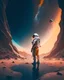 Placeholder: A portrait of an astronaut standing on the surface of an alien planet, gazing up at the stars, illustrating humanity's endless curiosity and drive to explore the unknown.