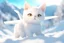 Placeholder: cute chibi anime frightened cat, crashed airplane in the snowy mountains in sunshine, ethereal, cinematic postprocessing, bokeh, dof