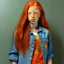 Placeholder: pretty girl, aged 12, ginger, conventionally attractive, colourful clothes, realism, jeans