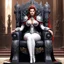 Placeholder: some extra heretical 40K, a genderbent version of Big Emmanuelle himself on the throne. Or is it herself here, I guess? regular, slightly fetishistic 40K style of depicting females with boobplates and all and still have the figure af the Big Emmanuelle exude an air of serious authority.