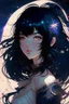 Placeholder: Celestial anime girl, black hair