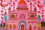 Placeholder: A pink Arabian palace with magic designed in Kuna molas painted by Edward Hicks