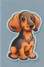 Placeholder: image of a Dachshund pup in a cartoon style for a sticker