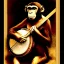 Placeholder: pencil sketch of a monkey playing a banjo by leonardo davinci