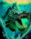 Placeholder: 90's TCGn retro fantasy art of a sea monster under the water