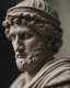 Placeholder: Figure of a man with a head covering and a visible face from ancient Roman times, 35mm, bokeh, 8k, cinematic, mrg4, 2:3, front-facing camera