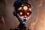 Placeholder: Beautiful steampunk portrait of a robot marionette in a gemstone wood mask