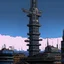 Placeholder: cyberpunk retro futuristic for comics really tall from far away
