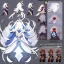Placeholder: Clear focus,High resolution,High quality, white long fluffy hair, Red eyes, genshin warrior clothing style, curvy, Concept Art, Liyue Style