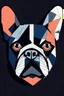 Placeholder: French bulldog face geometric minimalistic cartoon