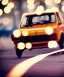 Placeholder: fiat 126p, city. high speed. bokeh. lens flare. warm lights. high detailed