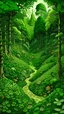 Placeholder: A green forest filled with fairies painted by MC Escher