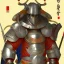 Placeholder: Ukiyo-e Style , Male Samuri in armour, full body and head