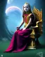 Placeholder: A young vampire girl sitting on a great throne