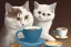 Placeholder: Cat holding a cup of coffee