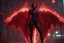 Placeholder: gorgeous shot of a goth female, darkred slime, half demon and half angel, sparks around, 8k, high detail, render, unreal engine 5, cinema 4d, HDR,