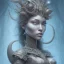 Placeholder: sango fantasy, fantasy magic, intricate, sharp focus, illustration, highly detailed, digital painting, concept art, matte, artgerm and paul lewin and kehinde wiley, masterpiece sexy lips Asian afro lips black African lady body mermaid Dragon head silver bright rain lady outer space mermaid pretty skull head