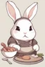 Placeholder: Cute chubby bunny floppy ears adventurer dnd cooking art realism