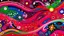 Placeholder: A magenta outer space with swirling stars designed in Australian aboriginal art painted by Henri Matisse