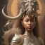 Placeholder: Sango fantasy, fantasy magic, intricate, sharp focus, illustration, highly detailed, digital painting, concept art, matte, art germ and Paul Lewin and Kehinde Wiley, masterpiece silver elephant head bronze Buddha Asian African girl nice breast Hawaiian hair turquoise golden waves