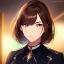 Placeholder: Clear focus, 8k, beautiful lighting, vibrant colors, Portrait, female gunslinger, serious eyes, brown hair,