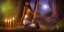 Placeholder: detailed beautiful african lady meditating at night with candles in a enchanted forest, fotorealistic, high quality, landscape, 17, chalice well