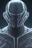 Placeholder: evil alien, brutal face, tron, head, burn eyes, 8k, finely detailed, dark light, photo realistic, hr giger, cyberpunk