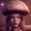 Placeholder: Mushroom head girl and mushroom house, unreal 5, octane render, cinema4d, redshift render, hyper realistic, cenematic, vibrancy, synthwave, retouch, centered, dynamic lighting, dramatic lighting, 4k, highly detailed, attractive beautiful, realistic, epic composition, holographic,