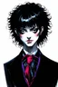 Placeholder: black hair, 19year old, male, alchemist, in the style of Harry Clarke