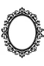 Placeholder: silhouette of a thick black ornamental oval picture frame, black on white vector