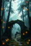 Placeholder: A captivating fantasy cover depicting an ancient, misty forest with towering trees and glowing, ethereal lights floating through the air. In the foreground, a mysterious, weathered stone archway stands, partially covered with vines and moss. Beyond the arch, a distant mountain range can be seen, shrouded in mist and glowing with faint, mystical light. The scene should evoke a sense of adventure and discovery, with an aura of ancient magic and secrets waiting to be uncovered. The color palette sh