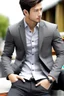 Placeholder: Man's Hooded Casual Blazer Jacket