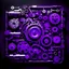 Placeholder: mechanical parts, purple lighting, black background